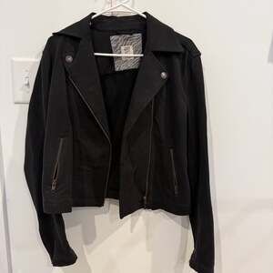 Good Hart by Matilda Jane Ryman Black Knit Moto Jacket Size L
